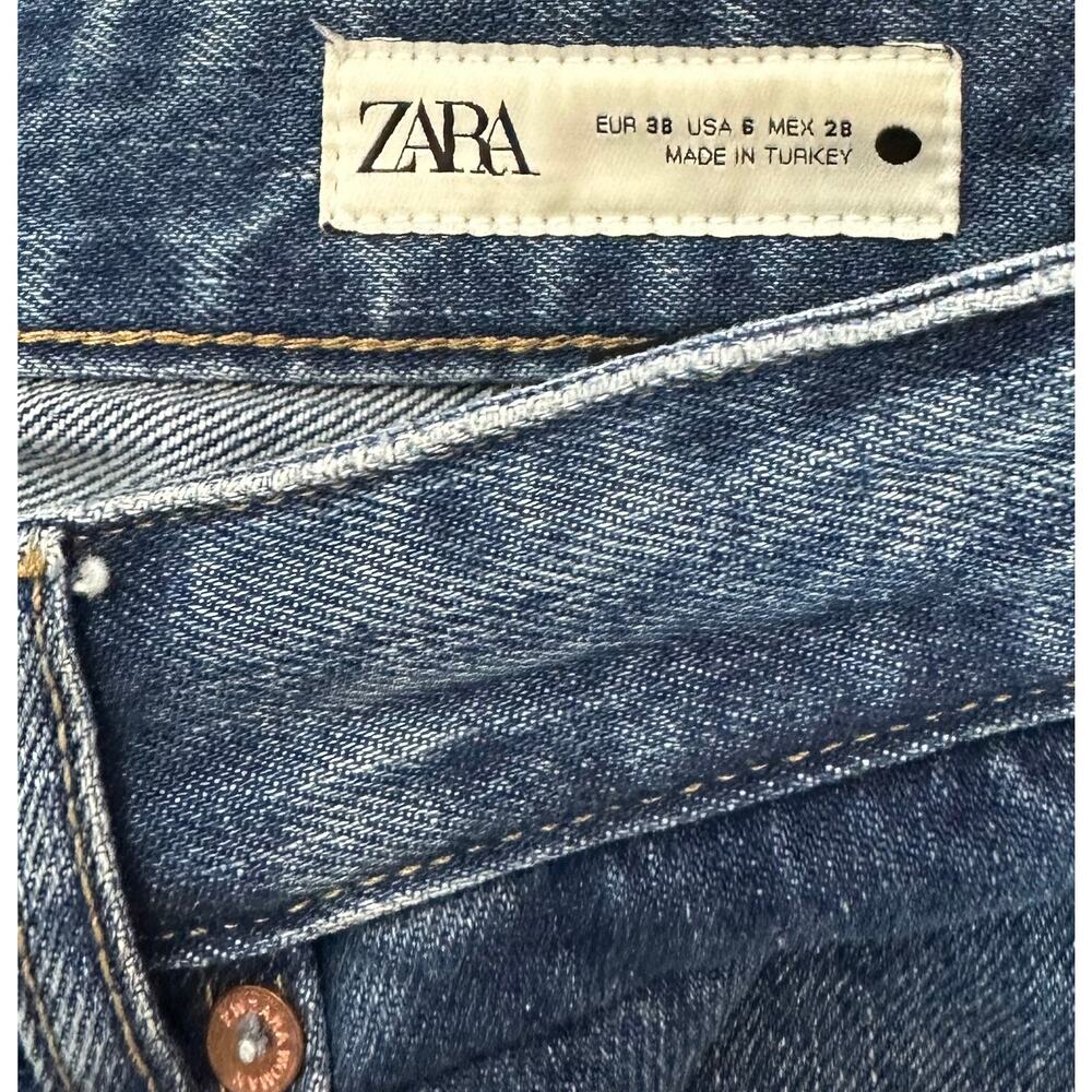 Zara ZW Collection Straight Leg Jeans Blue Size 6 - Picture 9 of 11